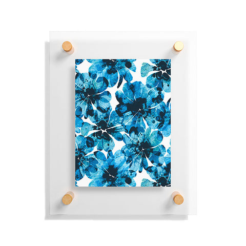 Marta Barragan Camarasa Blueish flowery brushstrokes Floating Acrylic Print