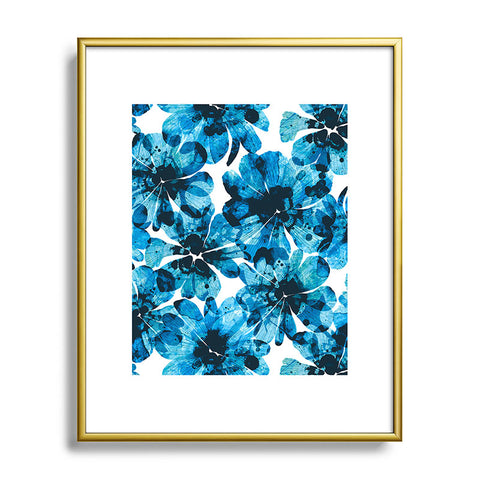 Marta Barragan Camarasa Blueish flowery brushstrokes Metal Framed Art Print