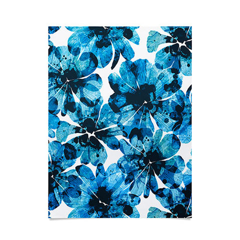 Marta Barragan Camarasa Blueish flowery brushstrokes Poster