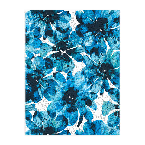 Marta Barragan Camarasa Blueish flowery brushstrokes Puzzle