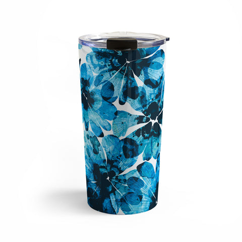 Marta Barragan Camarasa Blueish flowery brushstrokes Travel Mug