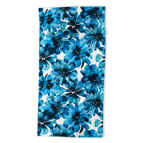 Marta Barragan Camarasa Blueish flowery brushstrokes Beach Towel