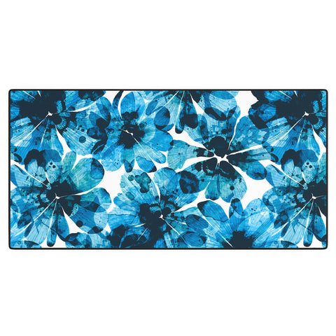 Marta Barragan Camarasa Blueish flowery brushstrokes Desk Mat