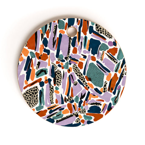 Marta Barragan Camarasa Colorful artistic abstract G90 Cutting Board Round