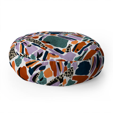Marta Barragan Camarasa Colorful artistic abstract G90 Floor Pillow Round