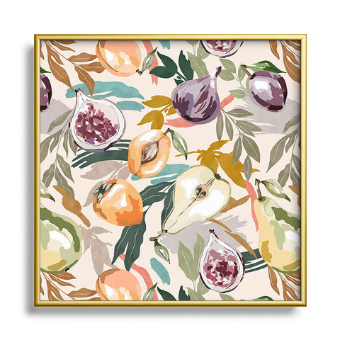Marta Barragan Camarasa Colorful fruity feast 22 Square Metal Framed Art Print