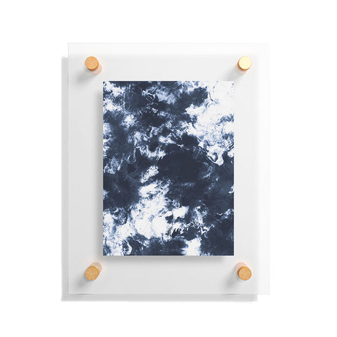 Marta Barragan Camarasa Dark blue watercolor stains 22 Floating Acrylic Print