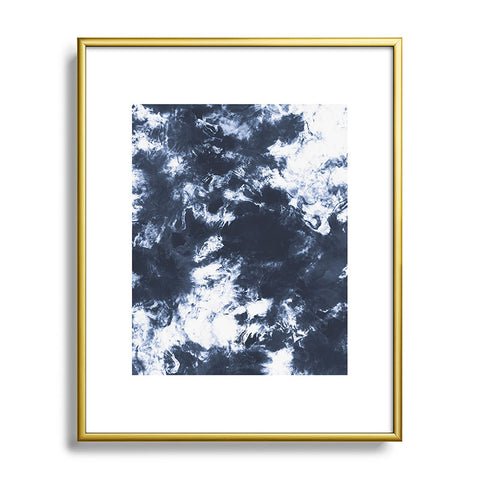 Marta Barragan Camarasa Dark blue watercolor stains 22 Metal Framed Art Print