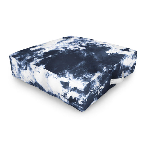 Marta Barragan Camarasa Dark blue watercolor stains 22 Outdoor Floor Cushion