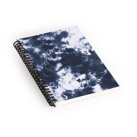 Marta Barragan Camarasa Dark blue watercolor stains 22 Spiral Notebook
