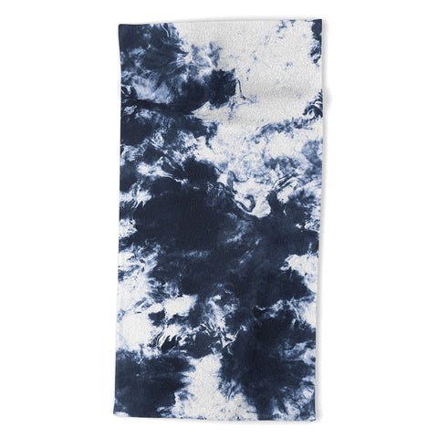 Marta Barragan Camarasa Dark blue watercolor stains 22 Beach Towel