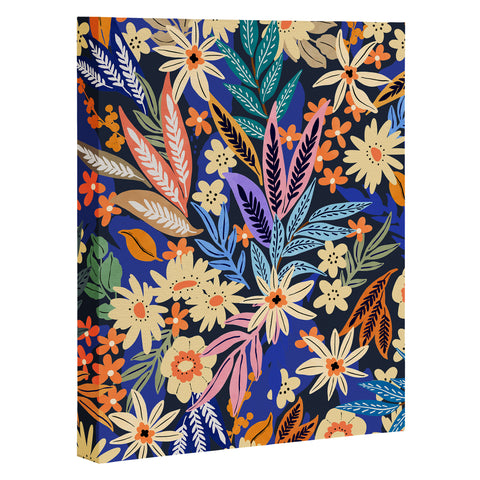 Marta Barragan Camarasa Dark flowered blooms colorful Art Canvas