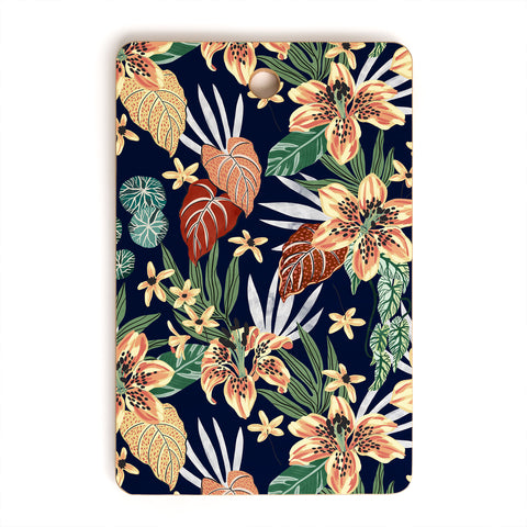 Marta Barragan Camarasa Dark nice floral jungle DP1 Cutting Board Rectangle