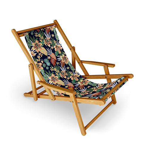 Marta Barragan Camarasa Dark nice floral jungle DP1 Sling Chair