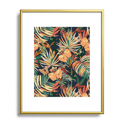 Marta Barragan Camarasa Dark tropical botanical wild A Metal Framed Art Print