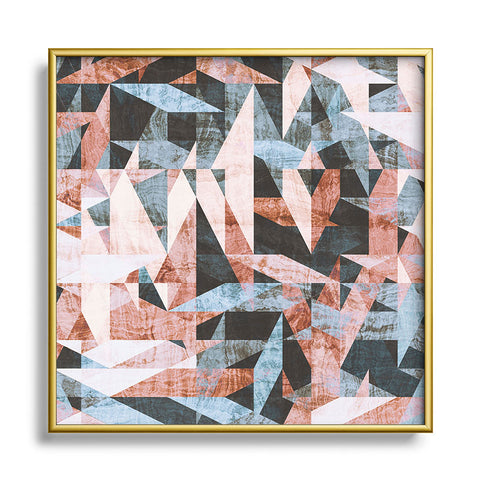 Marta Barragan Camarasa Geometric shapes textures Square Metal Framed Art Print