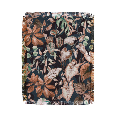 Marta Barragan Camarasa Lush vintage dark jungle II Throw Blanket