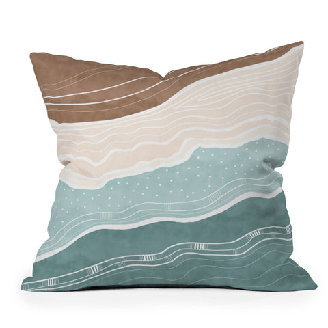 Marta Barragan Camarasa Modern beach abstract II Outdoor Throw Pillow