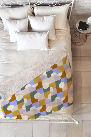 Marta Barragan Camarasa Mosaic geometric forms DP Fleece Throw Blanket