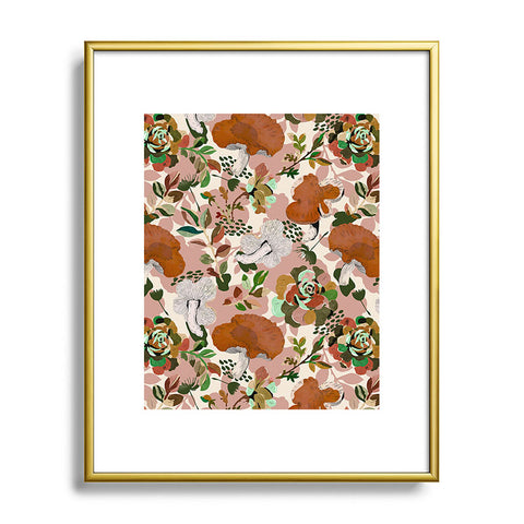 Marta Barragan Camarasa Mushrooms flowery meadow Metal Framed Art Print