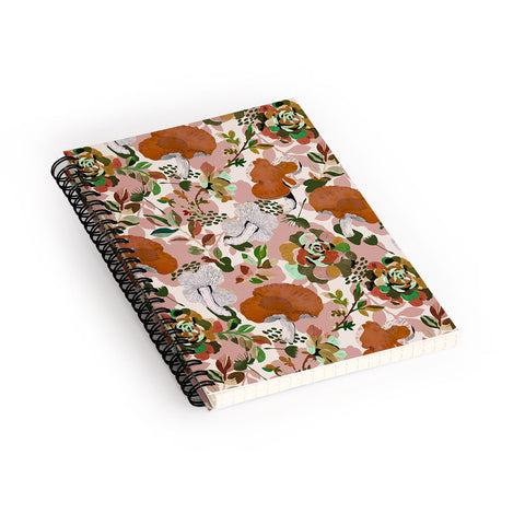 Marta Barragan Camarasa Mushrooms flowery meadow Spiral Notebook