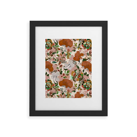 Marta Barragan Camarasa Mushrooms flowery meadow Framed Art Print