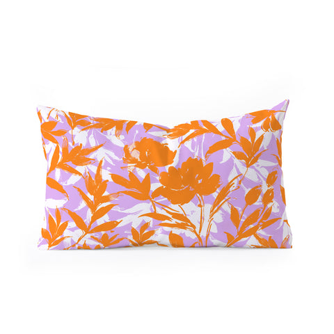 Marta Barragan Camarasa Orange garden on lavender Oblong Throw Pillow