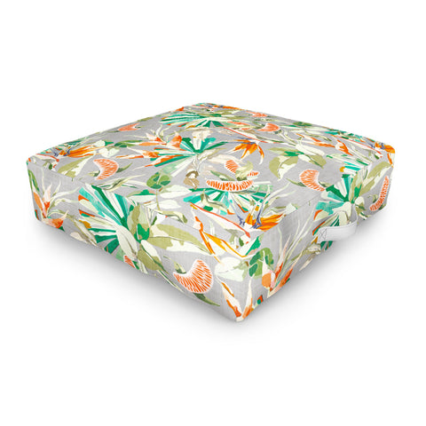 Marta Barragan Camarasa Orange in the palms jungle 201 Outdoor Floor Cushion