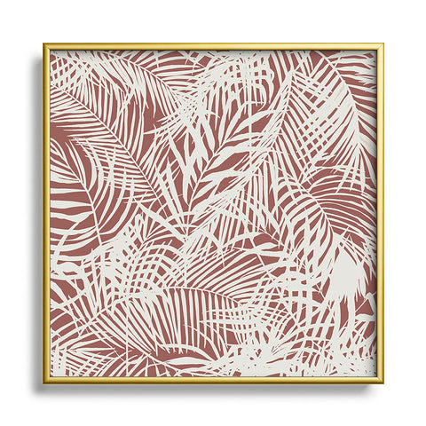 Marta Barragan Camarasa Palm leaf monochrome WPM Square Metal Framed Art Print