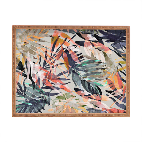Marta Barragan Camarasa Palms leaf colorful paint 2PB Rectangular Tray
