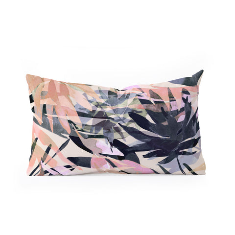 Marta Barragan Camarasa Palms leaf colorful paint PB Oblong Throw Pillow