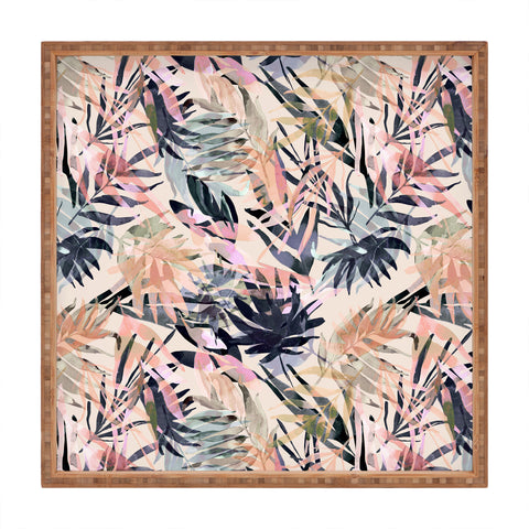 Marta Barragan Camarasa Palms leaf colorful paint PB Square Tray