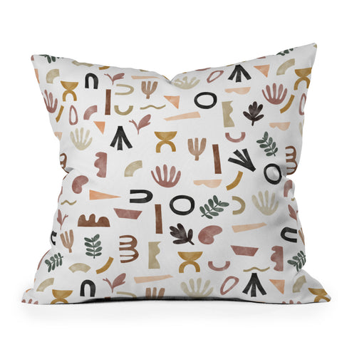 Marta Barragan Camarasa Pattern desert shapes Outdoor Throw Pillow