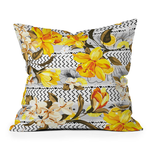 Marta Barragan Camarasa Pattern flowers and fruits Outdoor Throw Pillow