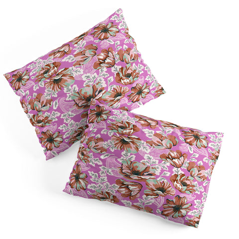 Marta Barragan Camarasa Pink flowers and paisleys 23 Pillow Shams
