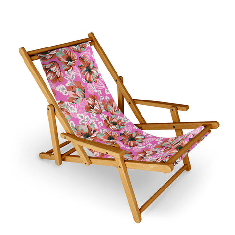Marta Barragan Camarasa Pink flowers and paisleys 23 Sling Chair