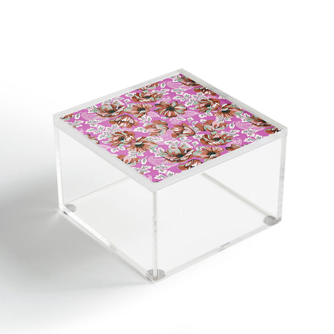 Marta Barragan Camarasa Pink flowers and paisleys B Acrylic Box