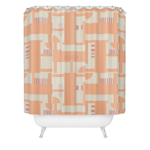 Marta Barragan Camarasa Playful geometric stripes PF Shower Curtain