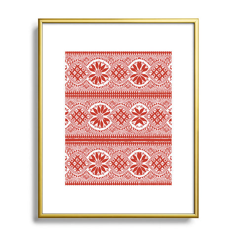 Marta Barragan Camarasa Red ethnic motif 23 Metal Framed Art Print