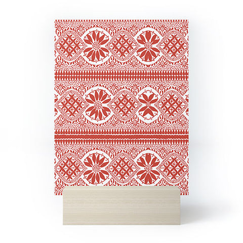 Marta Barragan Camarasa Red ethnic motif 23 Mini Art Print