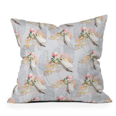 Marta Barragan Camarasa Romantic boho style pattern Outdoor Throw Pillow