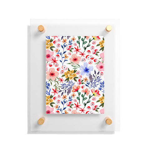 Marta Barragan Camarasa Simple colorful flowery meadow Floating Acrylic Print
