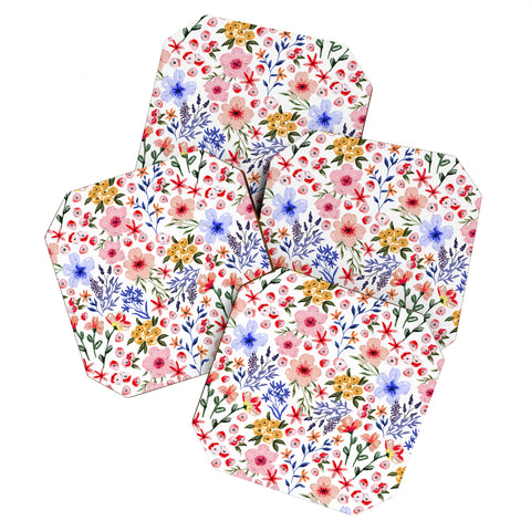 Marta Barragan Camarasa Simple colorful flowery meadow Coaster Set