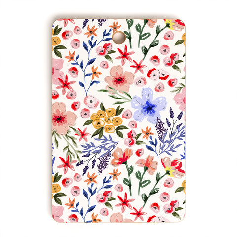 Marta Barragan Camarasa Simple colorful flowery meadow Cutting Board Rectangle