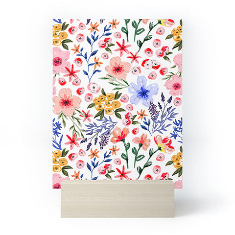 Marta Barragan Camarasa Simple colorful flowery meadow Mini Art Print