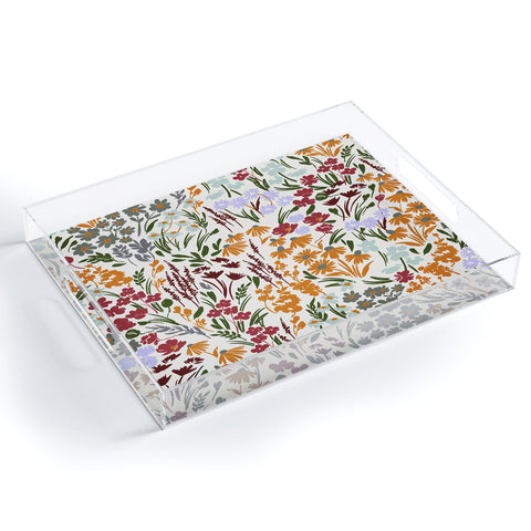 Marta Barragan Camarasa Spring flowery meadow 02 Acrylic Tray