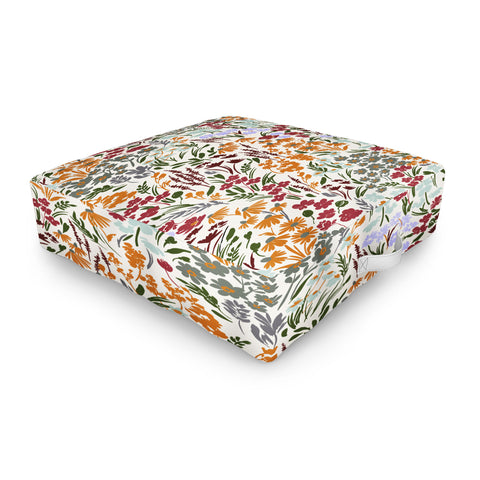 Marta Barragan Camarasa Spring flowery meadow 02 Outdoor Floor Cushion