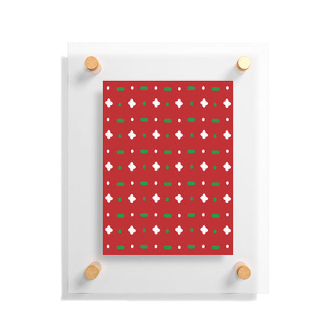 marufemia Christmas green white red Floating Acrylic Print