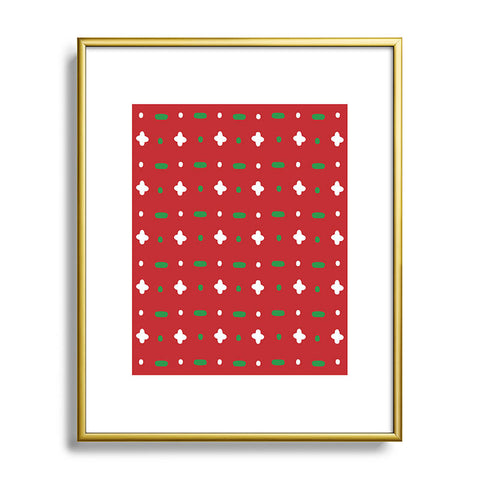 marufemia Christmas green white red Metal Framed Art Print