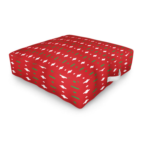 marufemia Christmas green white red Outdoor Floor Cushion